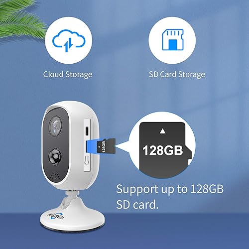 Miniatura 7 de Hiseeu Cámara de seguridad solar para exteriores cámara doméstica inalámbrica 4 canales expandibles 32 GB grabación de movimiento PIR visión