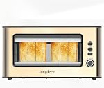 LONGDEEM Toaster 2 Slice, Bagel-Ready with Extra Wide Slots, Easy to Clean, See Through Window, Includes Defrost, Reheat & Auto Shutoff for All Baked Goods, White