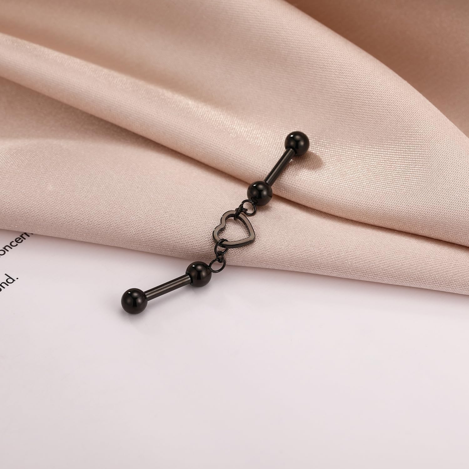 GAGABODY Industrial Piercing Jewelry Industrial Bar Chain Love Jewelry 14G Cartilage Earring 14g Industrial Bar Piercing Industrial Barbell Surgical Steel Industrial Earrings for Women