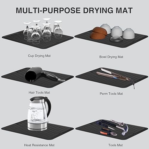 Miniatura 3 de KooMall 2 alfombrillas multiuso mejoradas, salvamanteles, soportes para ollas, tapete de secado, para hornear, colocar la alfombra, reposa