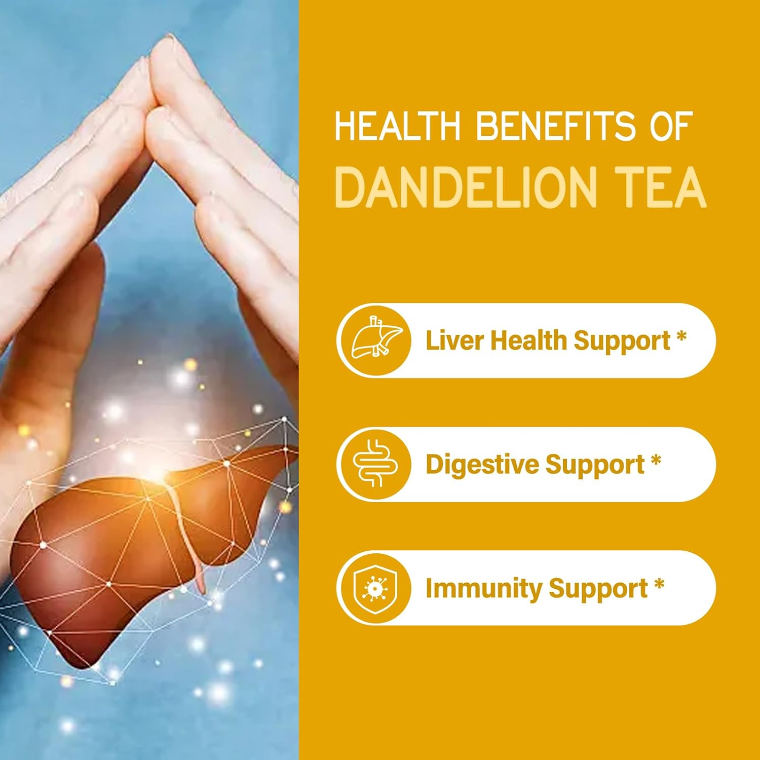 TisaFlor Roasted Dandelion Root Tea Bags for Liver Detox Cleanse, Digestion & Immunity, 7-in-1 Herbal Tea with Burdock Licorice Corn Silk - Te de Diente de Leon, 50 Bags -Naturally Caffeine-Free. - Image 3