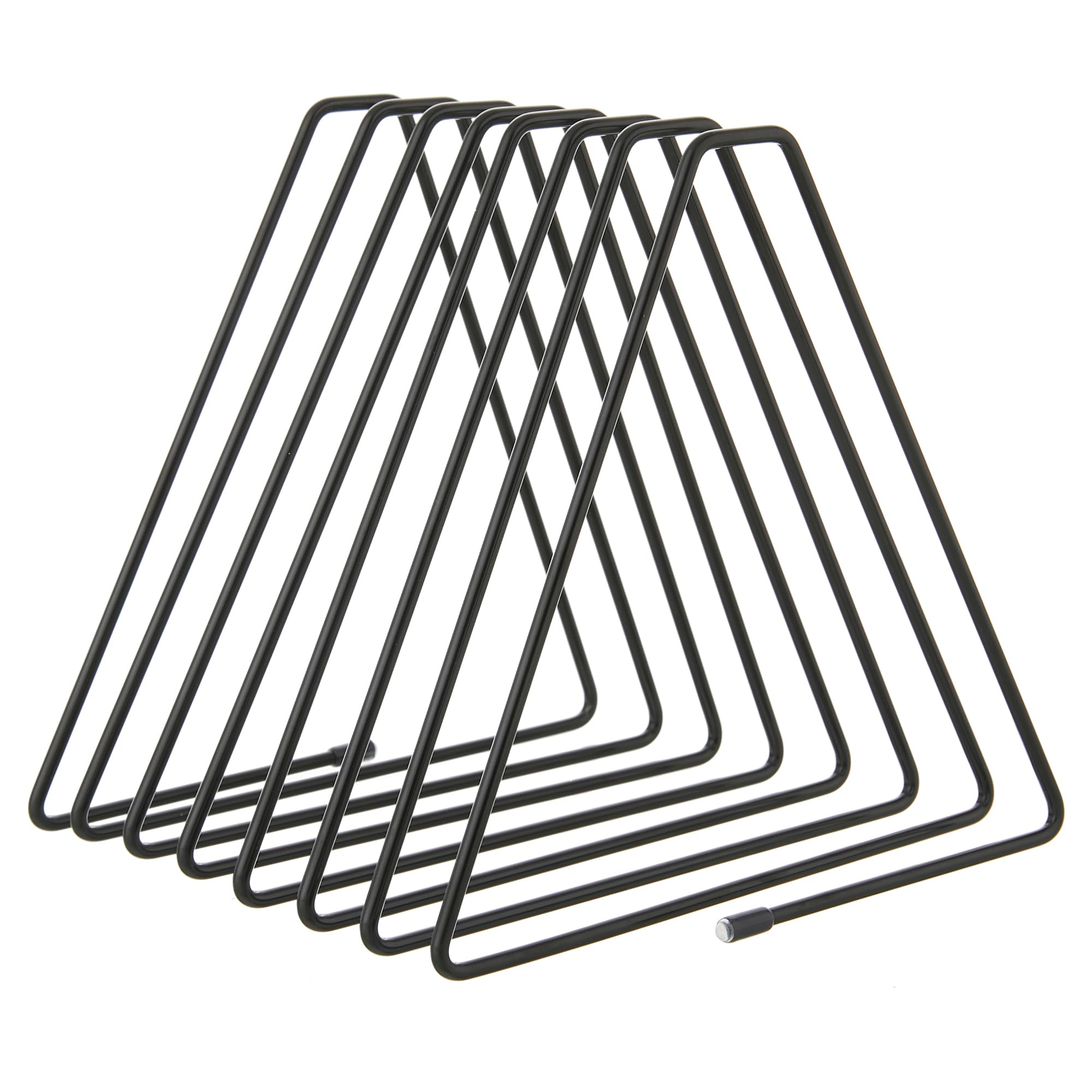 Y YOMA1 Pack Black File Folder Racks Triangle Magazine Holder Metal File Organizer for Desk Decorative File Sorter Display Rack for Office Home, 7 Compartments