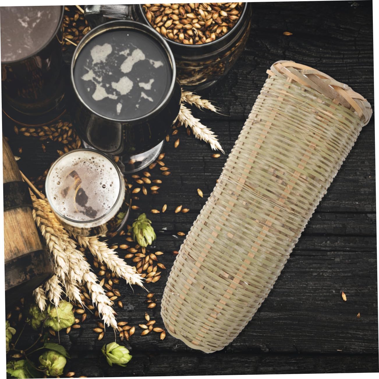 Elegant Handmade Bamboo Wine Filter Portable Beer Filter Basket Essential Tool for Home Brewing