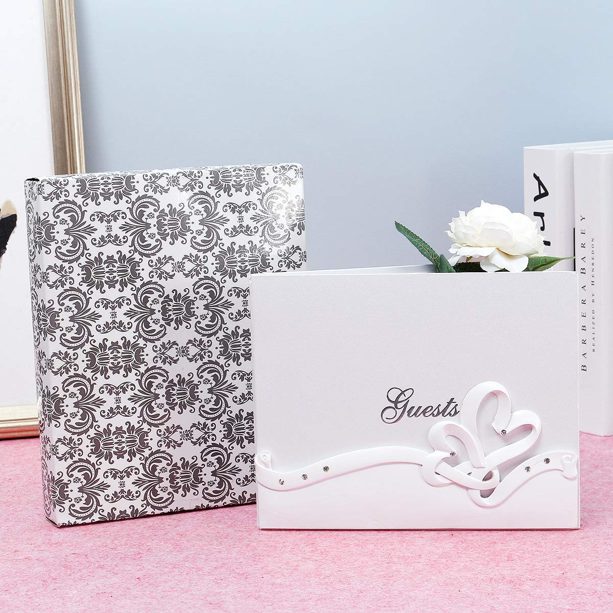 25 X 20 Cm Libro Degli Ospiti Di Nozze Decorazioni Per Matrimoni Libro Per Matrimoni Firma Elegante Sposa Sposo Farfalla Resina - B