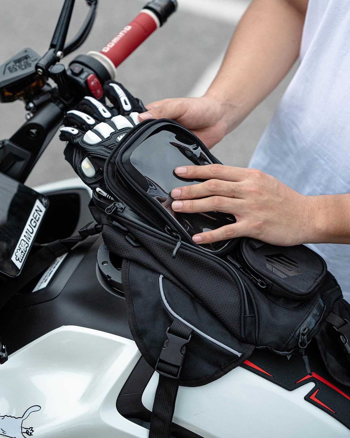 ILM Torba na zbiornik motocykla Oxford Saddle czarna torba na motocykl z mocną magnetyczną torbą