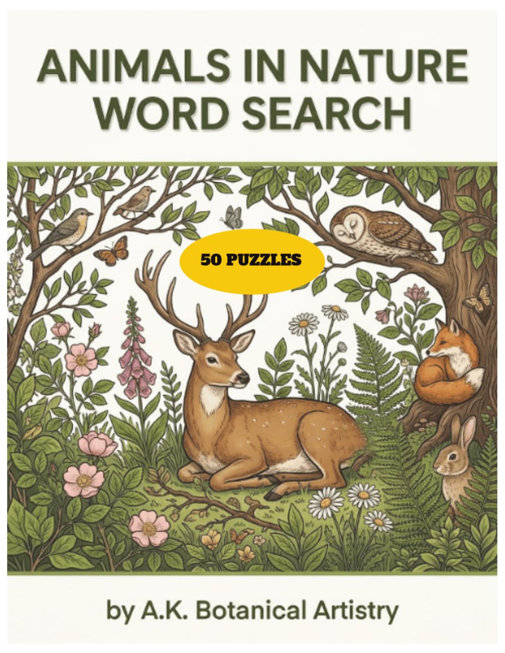 Animals in Nature Word Search Puzzle Book
