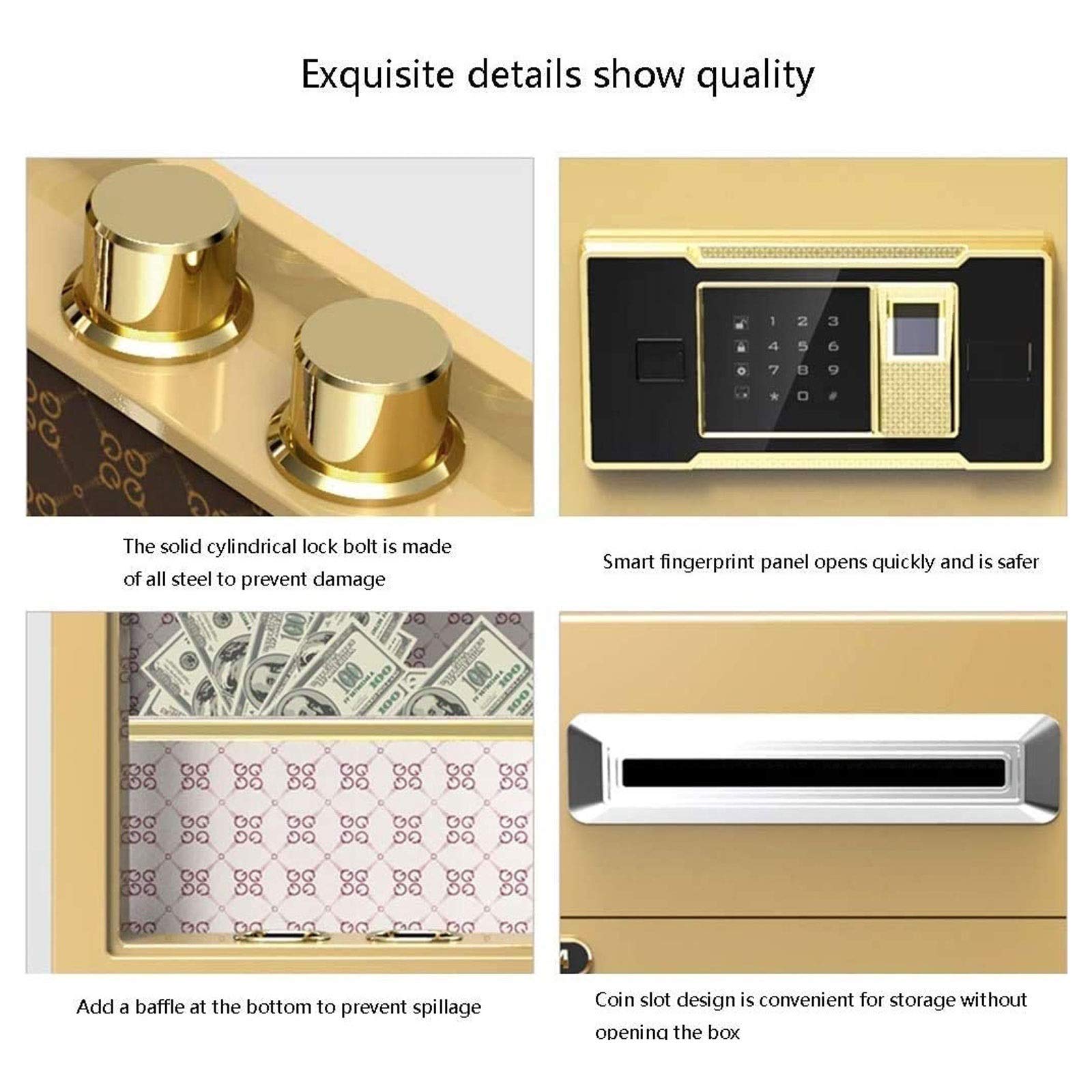 Cassetta di Sicurezza Sicurezza Elettronica Digitale Struttura in Acciaio Serratura Nascosta Parete O Armadietto Design Fisso Home Office Hotel Business Antifurto Ufficio File Cabinet Sicuro (Colore :