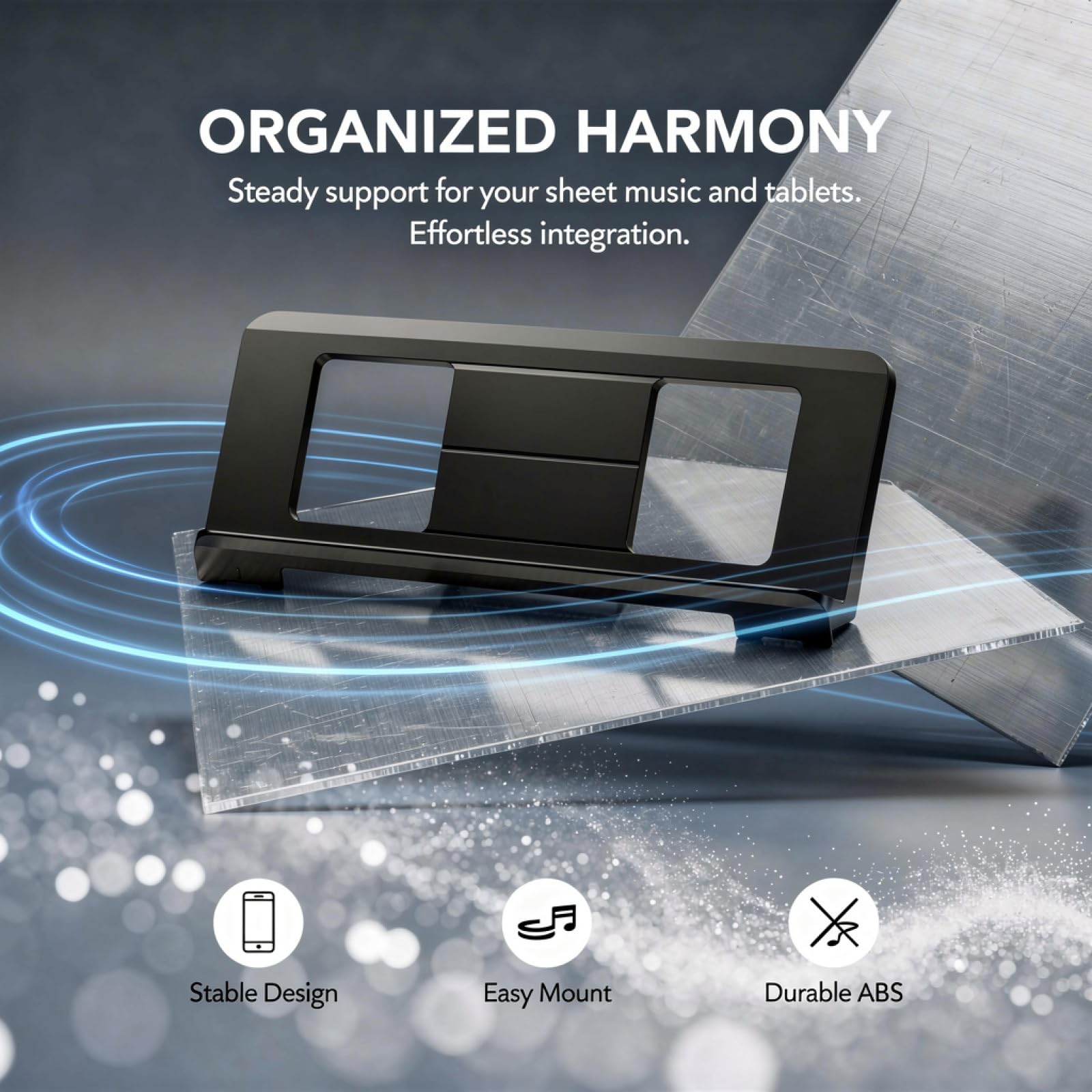 Supporto per tastiera elettronica, supporto per spartiti spessi, supporto per libri musicali