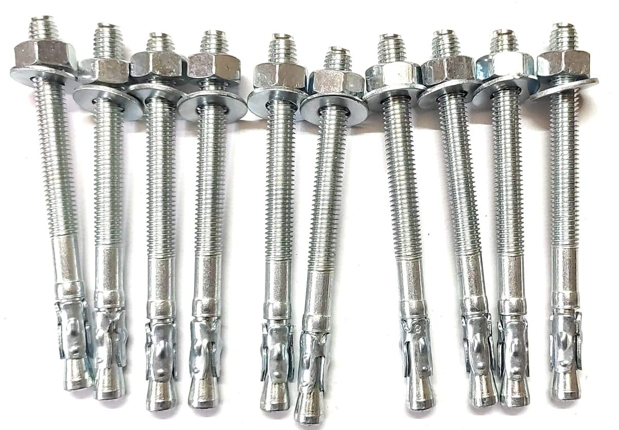 Wedge Type Fully Threaded Design Expansion Zinc Plated Anchor Bolts-In Variable Size (10 mm x 100 mm) (B08SL5QL9B) Amazon Price History, Amazon Price Tracker