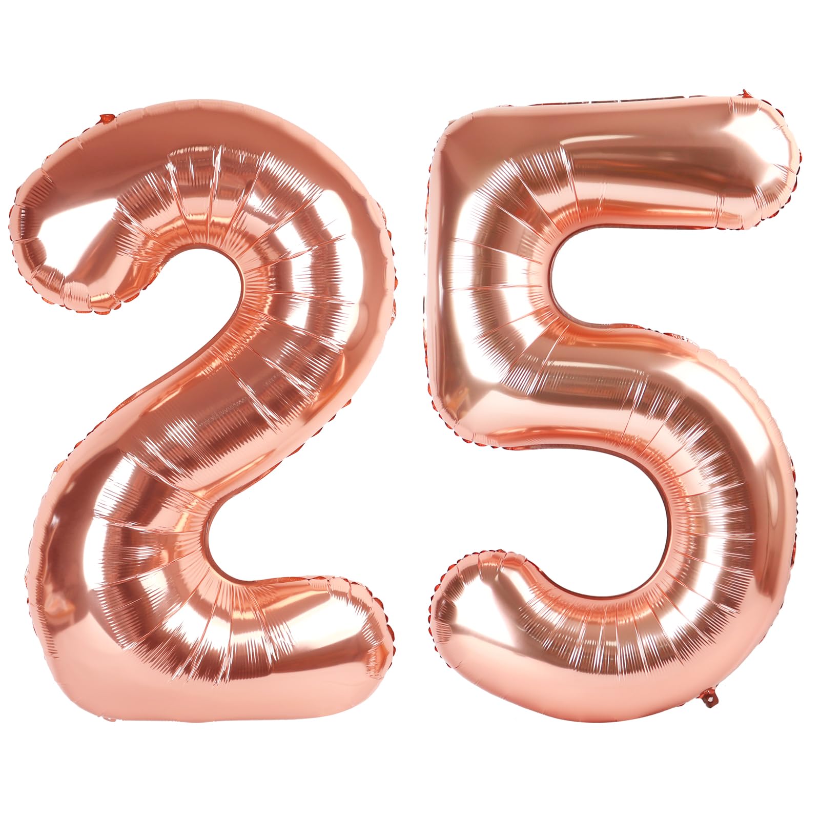Mluchee 25/52 Rose Gold Number Balloons (40 Inch) | Authentic USA Import for Birthday Celebrations - main product image