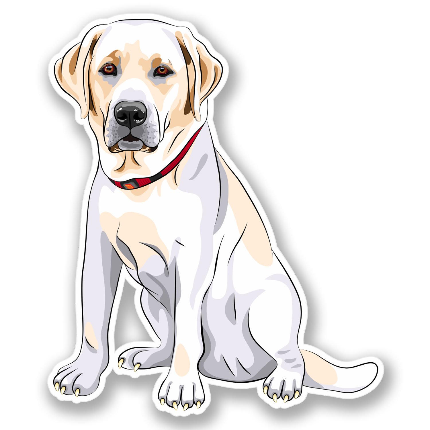 Destination Vinyl Ltd Multi 2 X Labrador Dog Vinyl Sticker Bike Laptop Fun Pet Retriever White #4363 (8.5Cm Wide X 10Cm Tall)