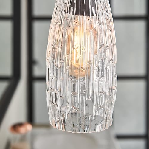 Miniatura 8 de Capital Lighting 328611BI-450 Dosey Art Deco - Mini colgante de cristal en relieve, 1 luz de 100 vatios, 11 pulgadas de alto x 5 pulgadas de ancho,