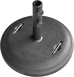 Base Para Guarda Sol Ombrelone Redonda 25Kg Concreto Preta AMZ6001