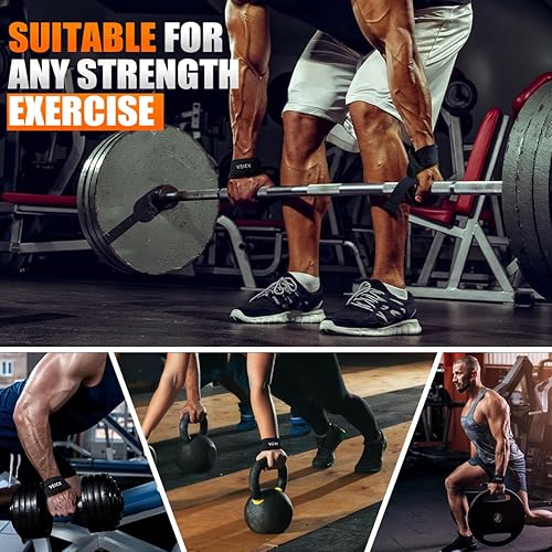 Miniatura 8 de VEICK Weight Lifting Wrist Straps for Weightlifting Hand Wraps Support Lifters Deadlift Straps for Gym Workout Strength Training Men Women (Pair)