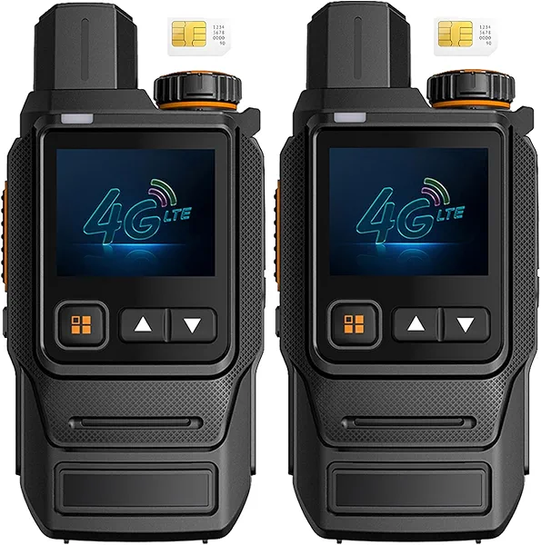 2Units Global Walkie Talkies Unlimited Range Nationwide PTT 4G LTE PoC Two Way Radios Long Range - 5000mAh Type-C Battery with SIM Cards