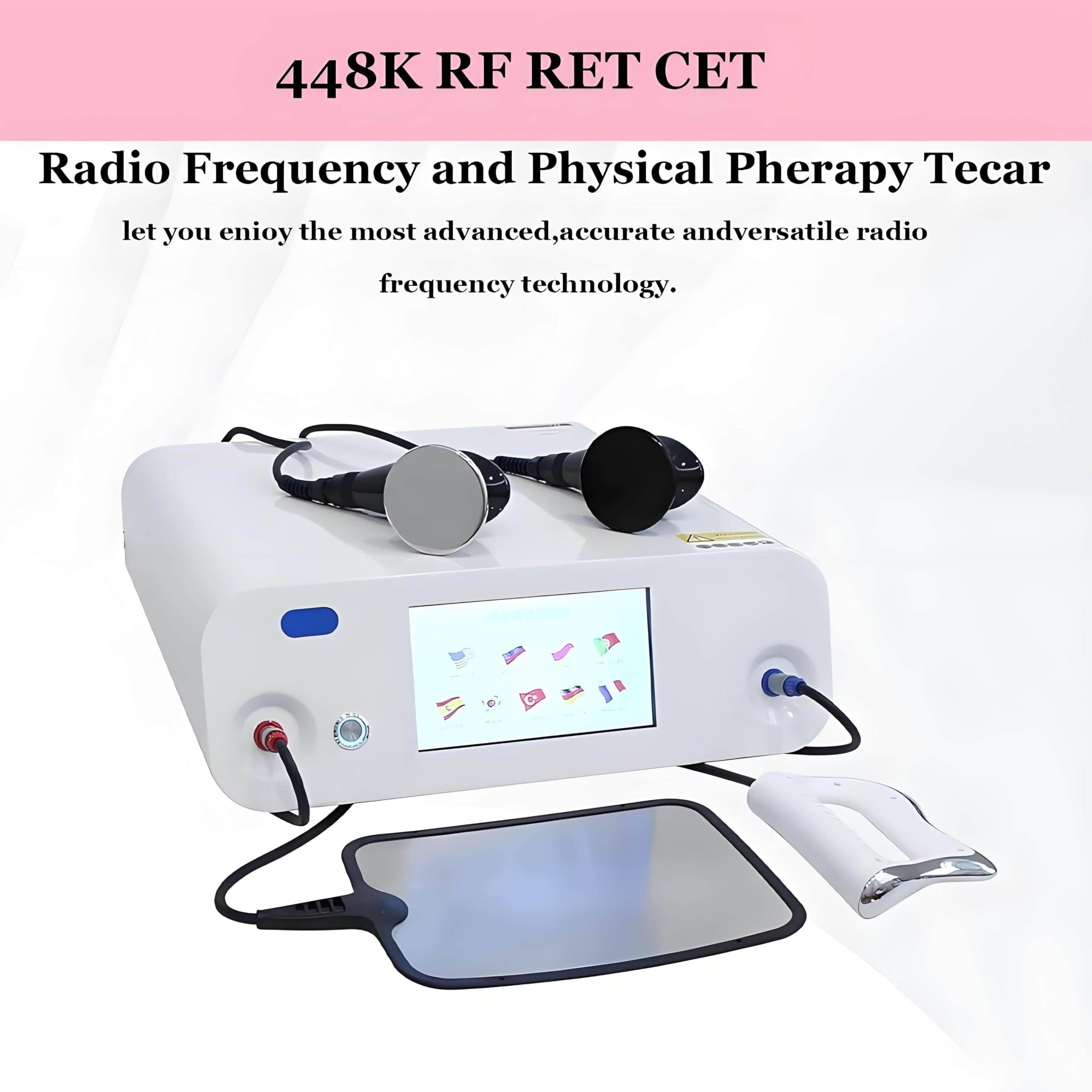 Sprzęt fizjoterapeutyczny Tecar Therapy Physiotherapy Spa, inteligentny masażer Tecar Physiotherapy CET RET RF 448 kHz, ujędrnianie skóry, uśmierzanie bólu White