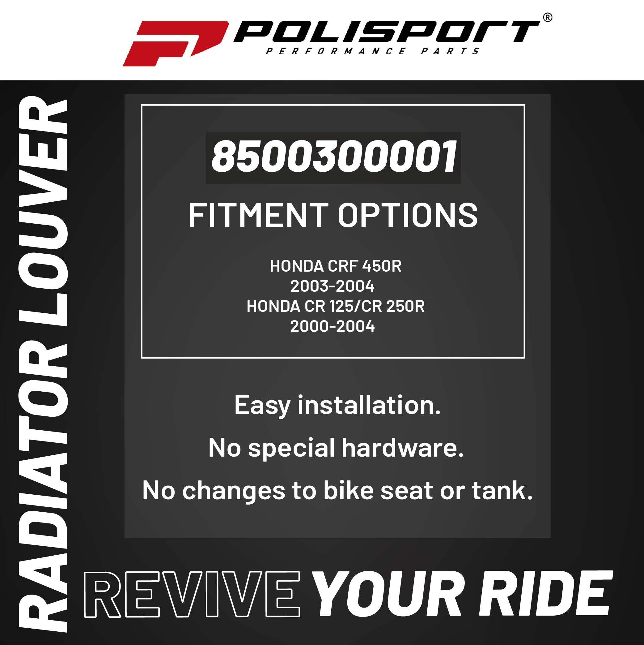 Polisport Honda CR125,CR250 - Modelles 2000-04 - CRF450R - 2003-04 - Kühlerlamellen Satz Weiß