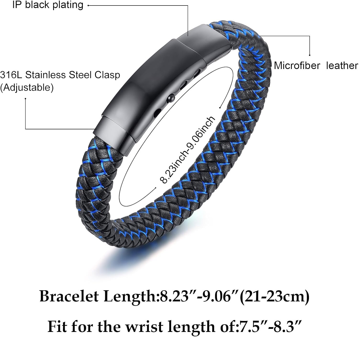 VNOX Men's Inspirational Mantra Engarved Handmade Braided Leather Adjustable Cuff Bangle Bracelet Encouragement Motivational Gift for Men - Image 6