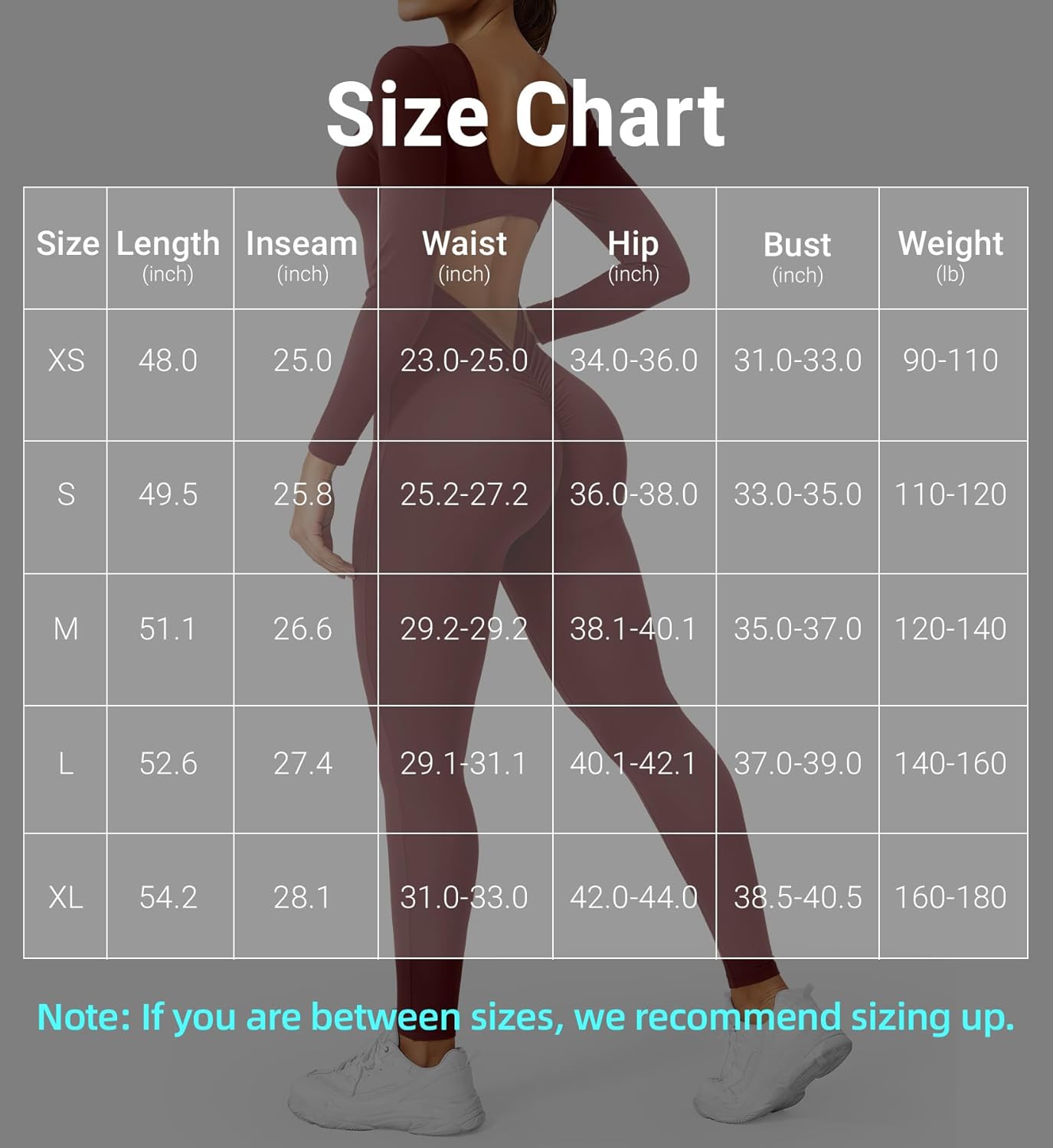 YEOREO Long Sleeve Jumpsuits for Women V Back Bodysuit Workout Full Length Bodycon Scrunch Leggings One Piece Romper - Image 6