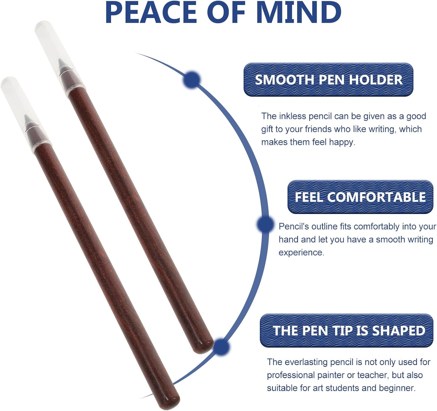 Everlasting Non-Sharpening Pencils 2Pcs Metal Inkless Drawing Pencils with Comfortable Grip for and School Art Supplies image 4