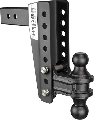 Hyper Hitches Enganche de remolque ajustable se adapta al receptor de 25 pulgadas caída y elevación ajustable incluye enganche de bola doble de 2