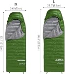 Naturehike Ultralight Goose Down Sleeping Bag 750/550 Fill Power Compact Portable 3-4 Season for Adults & Kids Cold Weather Waterproof - Backpacking, Camping, Hiking, Traveling with Compression Sack