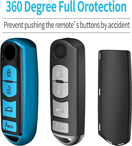 Miniatura 5 de Tukellen para Funda de Llavero Mazda, Funda Protectora Especial de TPU Suave Compatible con Mazda Miata CX-3 CX-4 CX-5 CX-7 CX-9 MX5 23568 Carcasa