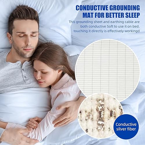 Miniatura 10 de 2 fundas de almohada de 20 x 30 pulgadas con cable de conexión a tierra, funda de almohada de algodón suave y cómoda, reduce la inflamación, fundas