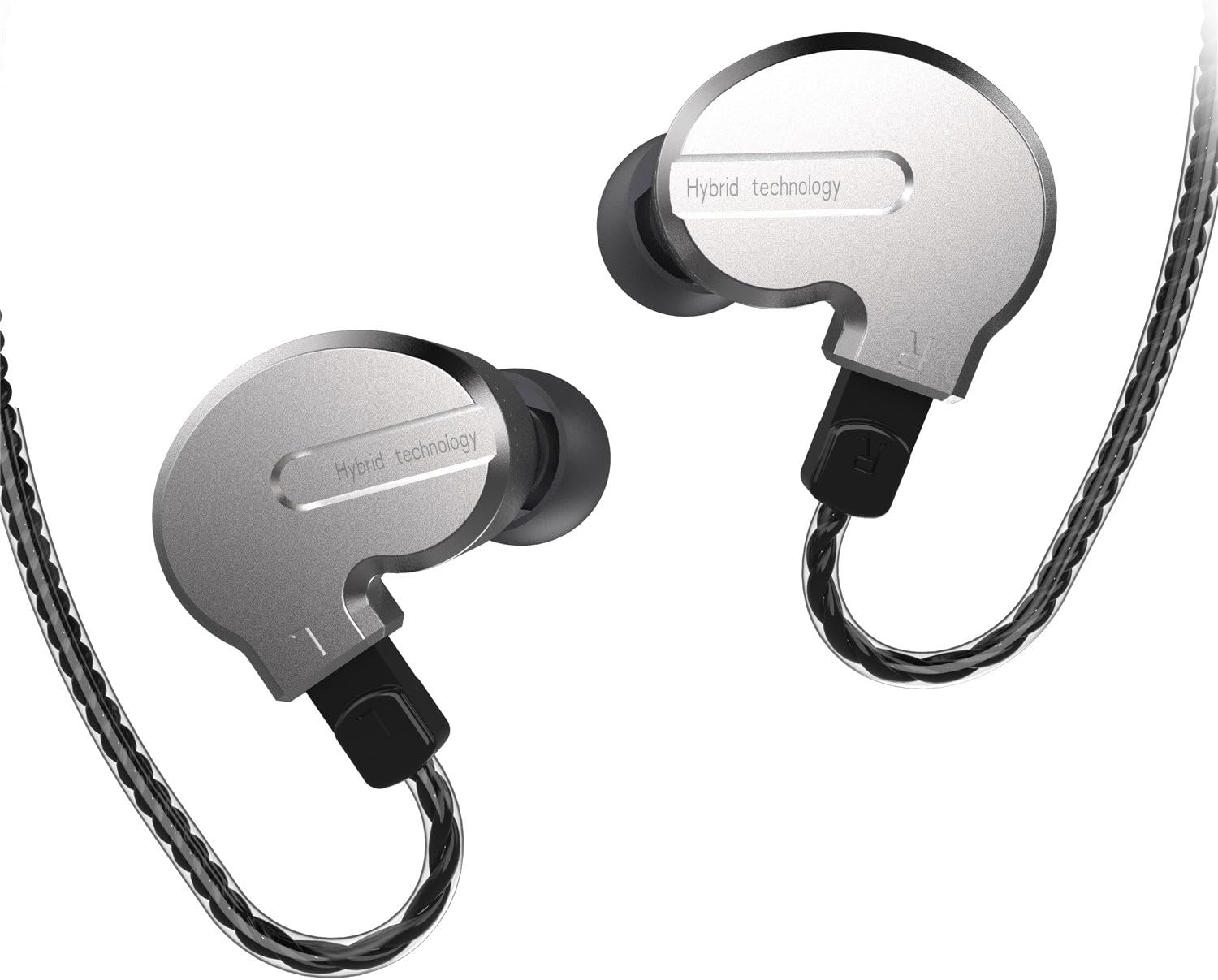 Hottest Sale KB1 in Ear Monitor,Noise-Isolating Earphone,3.5MM Silver Detachable Cable,Dual Driver Headphone,Dynamic Crystal Clear Sound Bass,Midrange and Treble.Ergonomic Comfort-Fit for Running,Workout(No Mic)