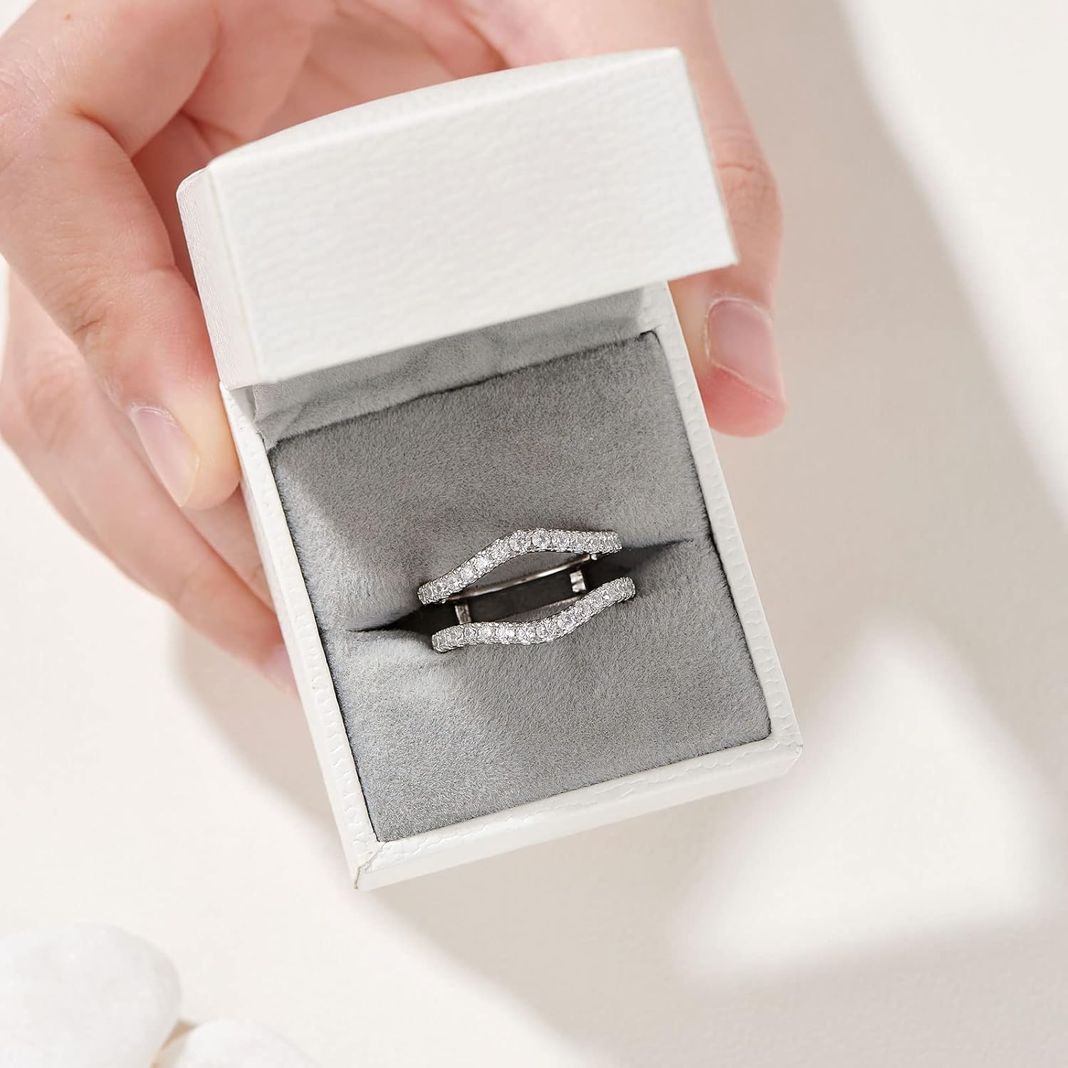 Newshe Jewellery Moissanite Wedding Band for Women Ring Enhancer for Engagement Rings 925 Sterling Silver Rings Size 5-10 - Image 6