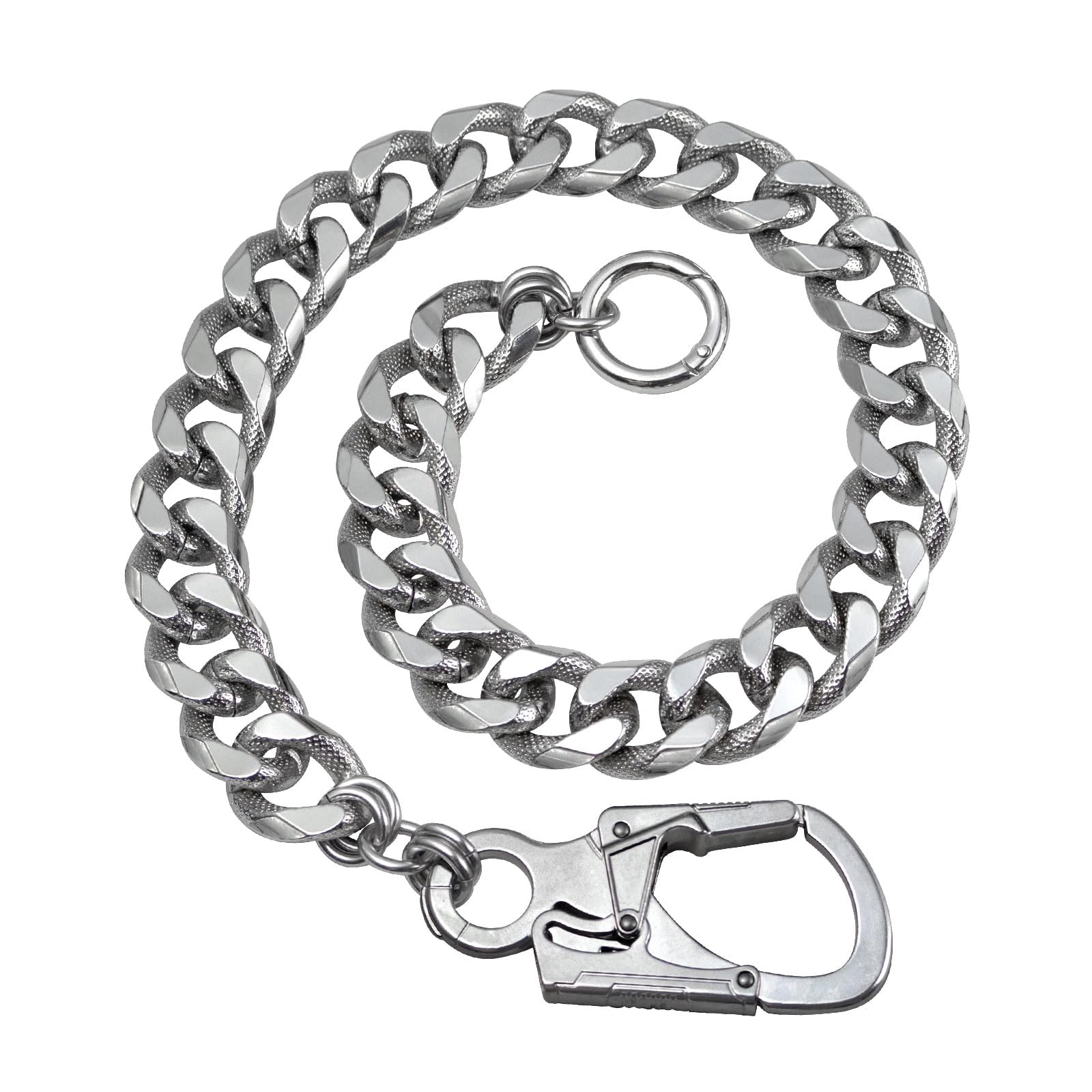 Ahiller Wallet Chain Men Heavy Duty Biker Security Keychain Pants Chain | Dual-Lock Carabiner for Belt,Pocket,Pants,Jeans, Cycling, Travel, Everyday Metal Accessories for Men and Women