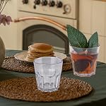 Plastic Drinking Glasses Set of 6, Unbreakable Water Tumbler, Acrylic Plastic Cups, Reusable Kids Drinking Cups for Children Cocktail Picnic Party Juice Milk Whiskey Wine (6pc-clear-260ml/9oz)