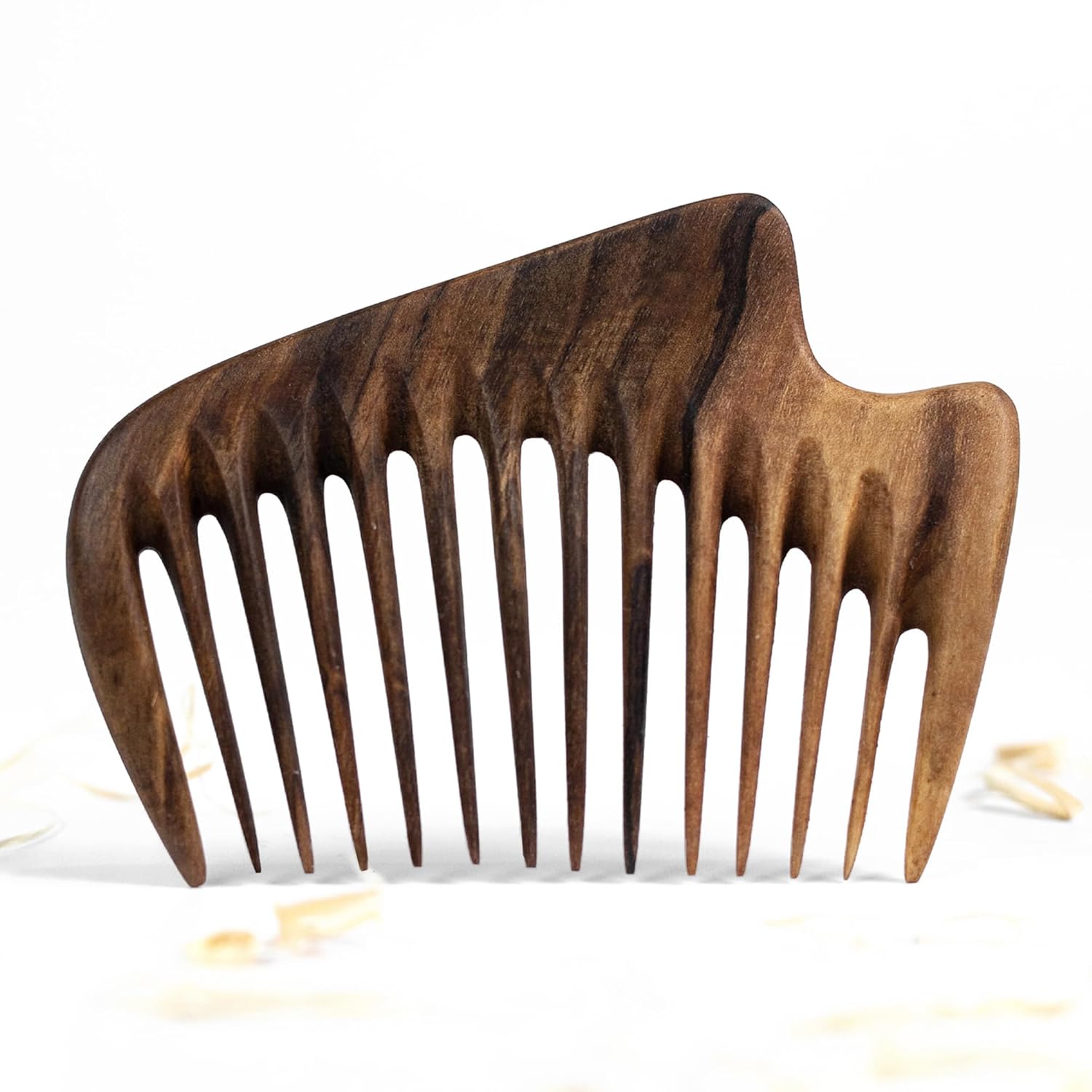 Handmade Wooden Hair Comb - Natural Wood Hair Care, Scalp Massager, Eco-Friendly Perfect for use with Balms and Oils New Wave (Walnut Wave)