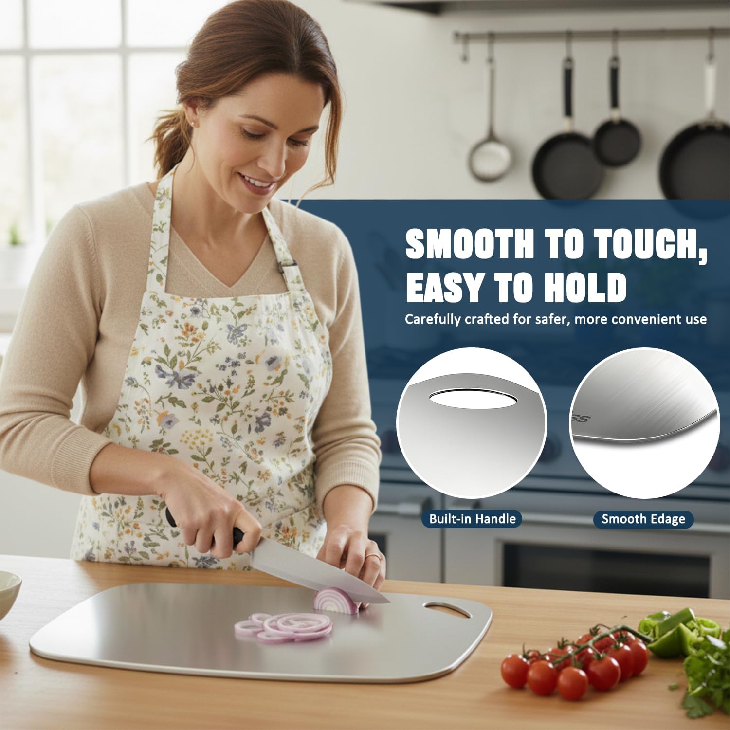 Cutting Board Non-Toxic, 304 Stainless Steel Cutting Board Double Sided, 11.45 x 8.15 Chopping Board for Kitchen, Dishwasher Safe Chopping Board for Meat, Vegetables or Fruit