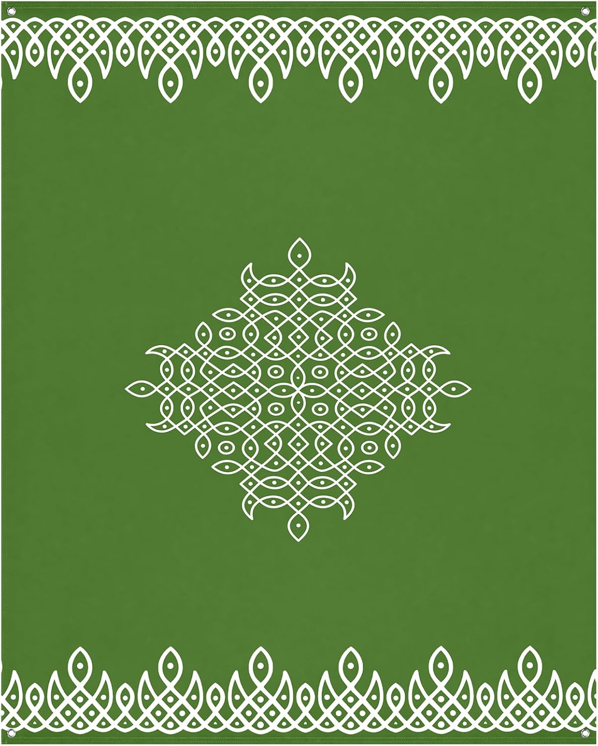 Eaasty Varalakshmi Pooja Backdrop Decor, Green, 62x46.5'', Kolam