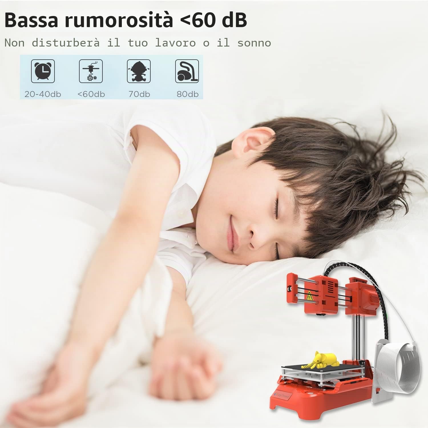Mini stampante 3D per bambini K7 Desktop Mini stampante 3D con formato di stampa più grande, 100 x 100 x 100 mm, regalo per bambini, studenti, educazione regalo