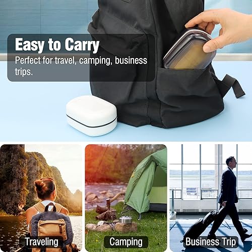 Miniatura 7 de AIMAIAIMAI Recipiente de jabón de viaje, caja de jabón a prueba de fugas, soporte de jabón de viaje con capa de drenaje extraíble, funda de jabón