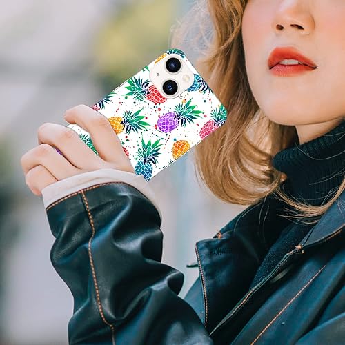 Miniatura 2 de Glisten - Funda para iPhone 13 Mini, iPhone 13 Mini de 5.4 pulgadas, diseño de piña acuarela, diseño delgado de plástico rígido a presión en la