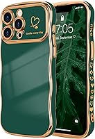 Vista 82 de LCHULLE Funda para iPhone Air para mujeres y niñas, lindo marco ondulado con forma rizada con patrón de corazón de amor, cubierta de protección