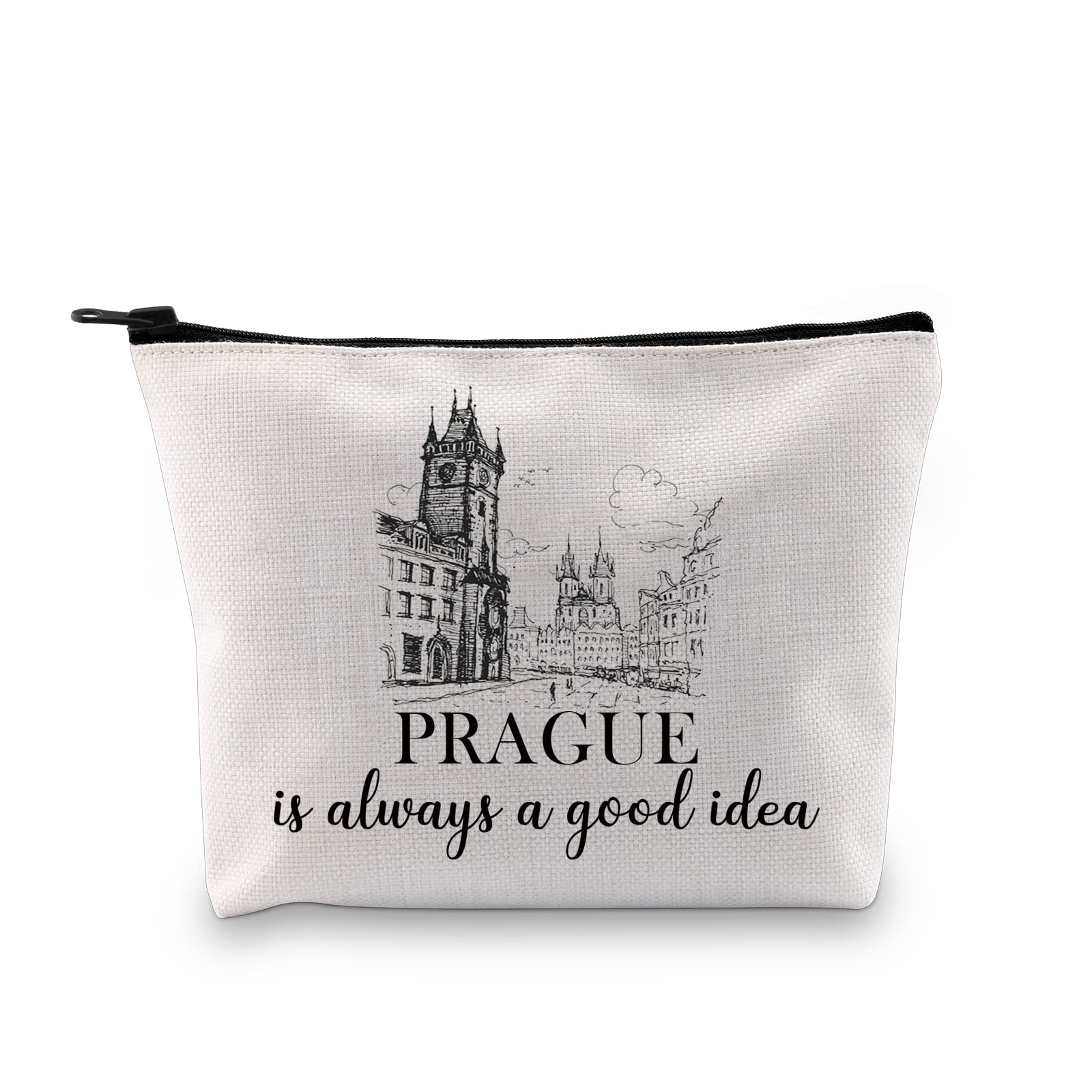 Prague Travel Gift Prague Holiday Vacation Trip Surprise Gift Czechia Trip Gift Prague Souvenir Gift Travel Makeup Bag For Czech Republic Lovers (Good Idea Prague Bag)
