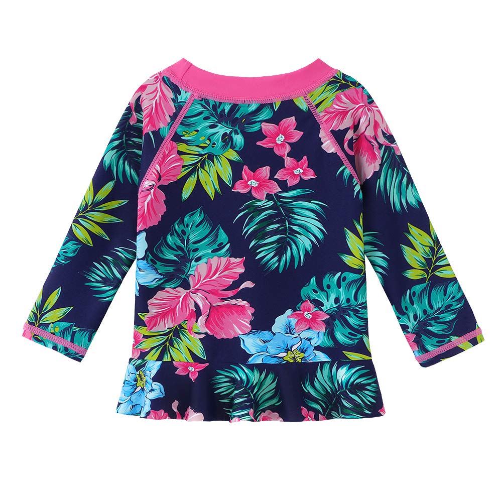 XFGIRLS Costume da Bagno a Due Pezzi, a Maniche Lunghe, Anti-UV, per Bambine da 3 Mesi a 6 Anni