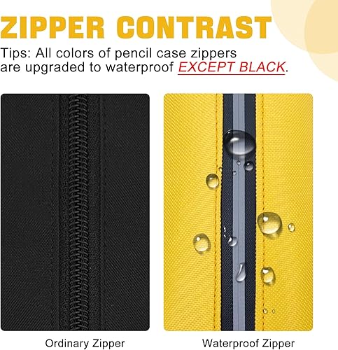 Miniatura 5 de Fmeida Estuche grande estético para lápices, bolsa de lápices amarilla, bolsa de lápices portátil, bolsa de almacenamiento para lápices simple,