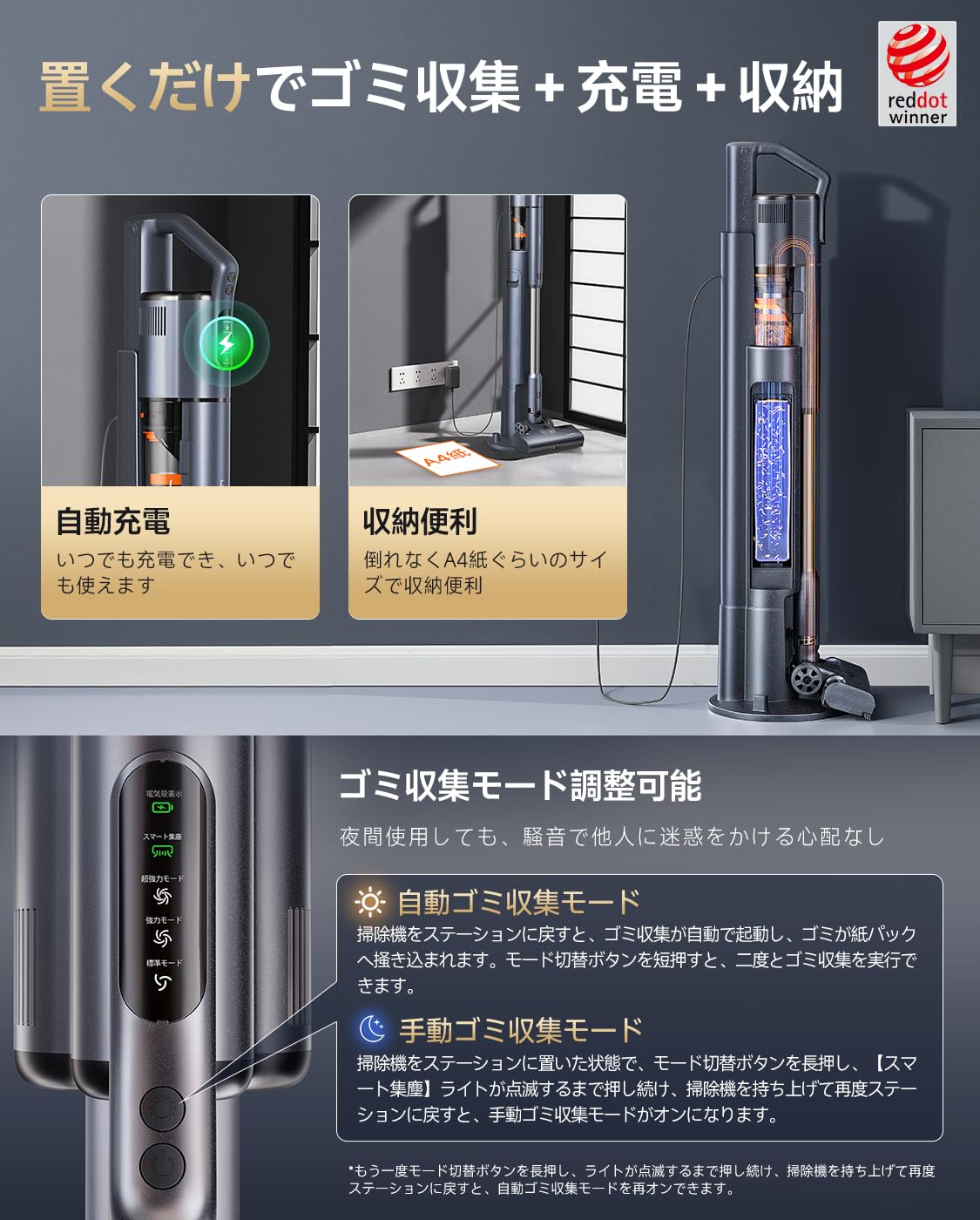 Amazon | 【シリーズ累計販売40万台突破】uwant 掃除機 自動ゴミ収集