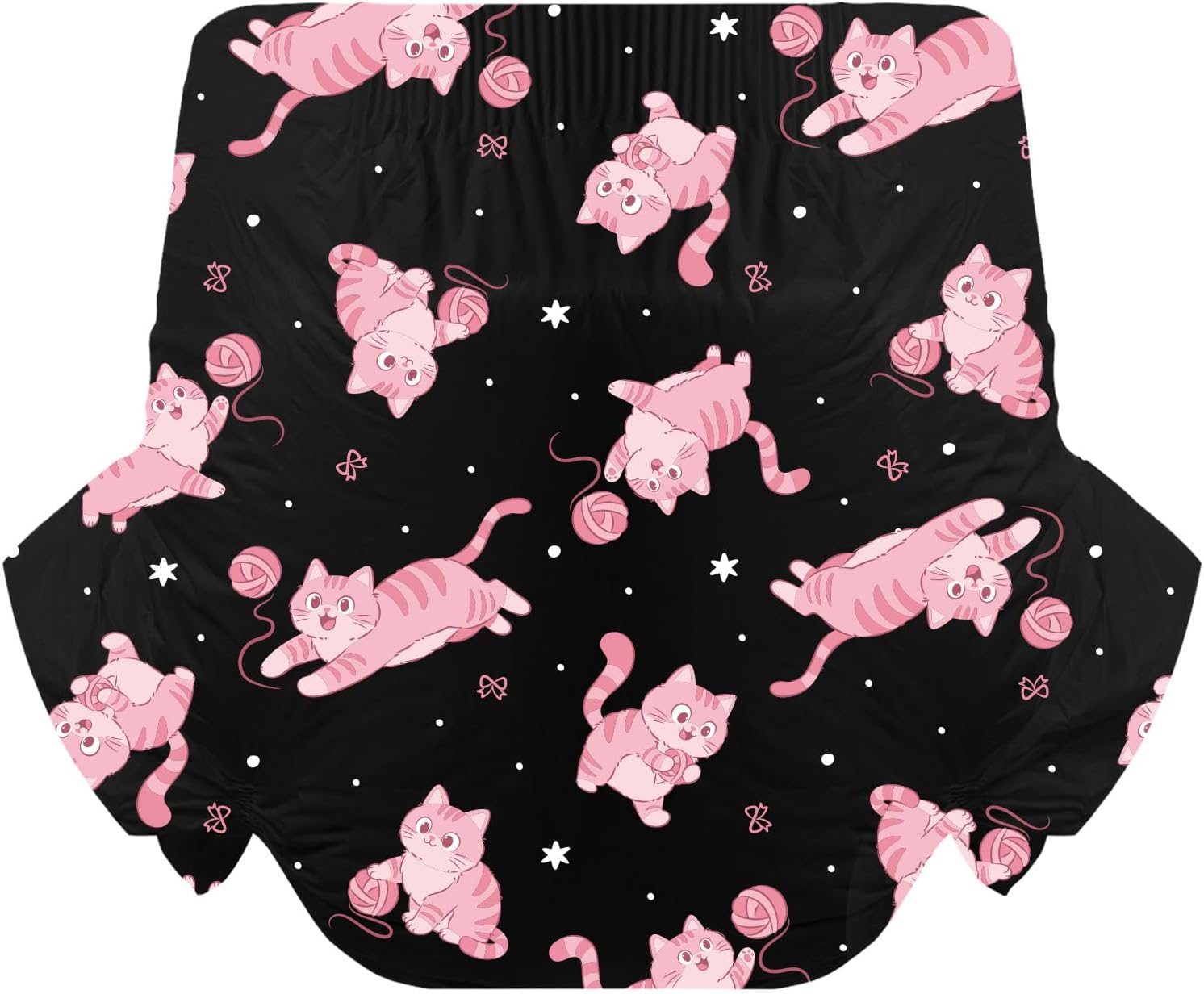 CutiePlusU Adult Diaper Sample 2 Pieces Printed Disposable Brief High Absorption Capacity Black(Large 36"-46")