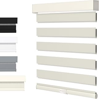 MYshade Cordless Zebra Blinds for Windows with Free-Stop(Beige,33" W x 72" H) Dual Layer Shades for Day & Night Privacy and Light Filtering, Perfect for Home & Bedroom, Easy to Install