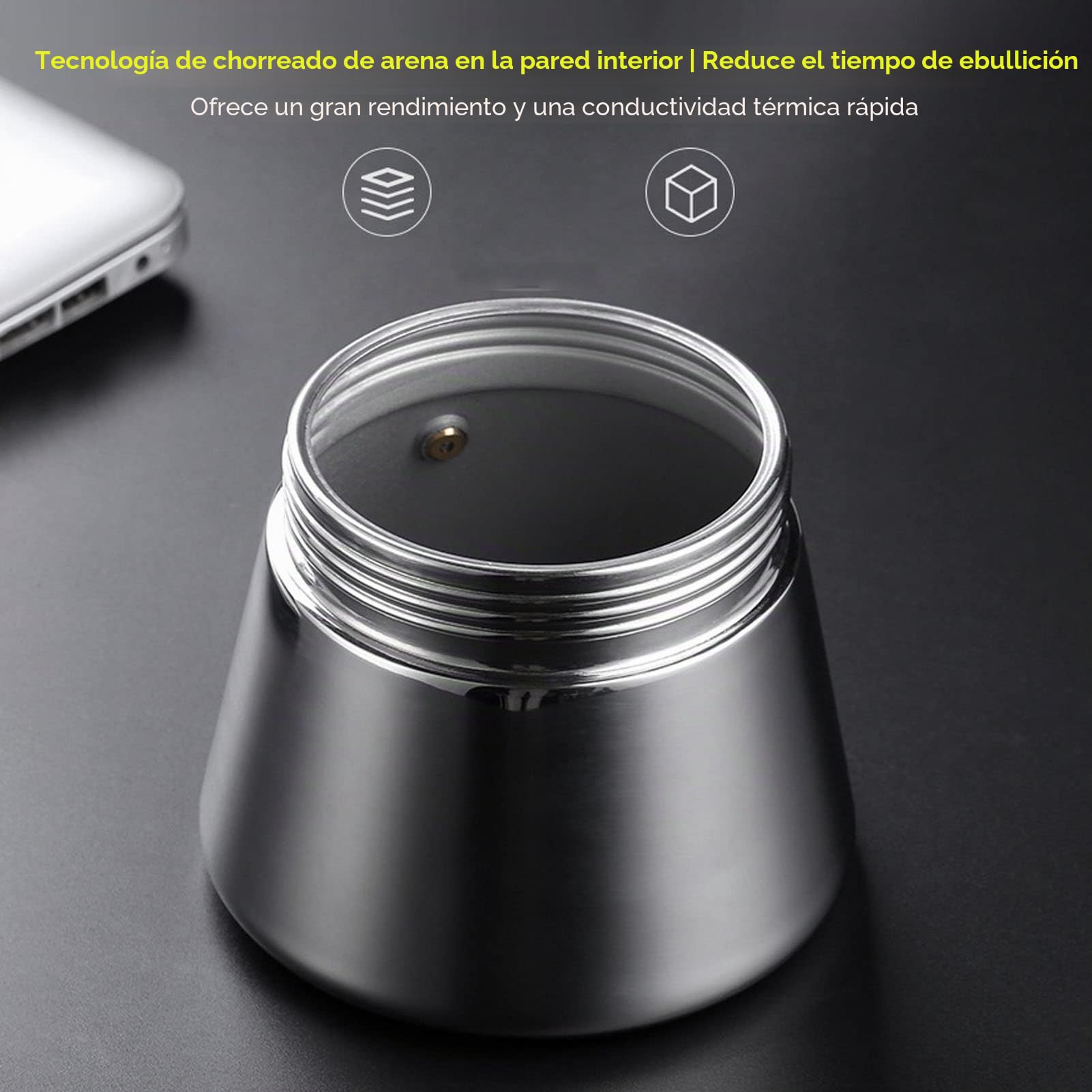 Olla Moka De Acero Inoxidable, Cafetera Italiana Clásica Para 4 Tazas, Cafetera Exprés Con Tapa De Cristal, Cafetera Percoladora