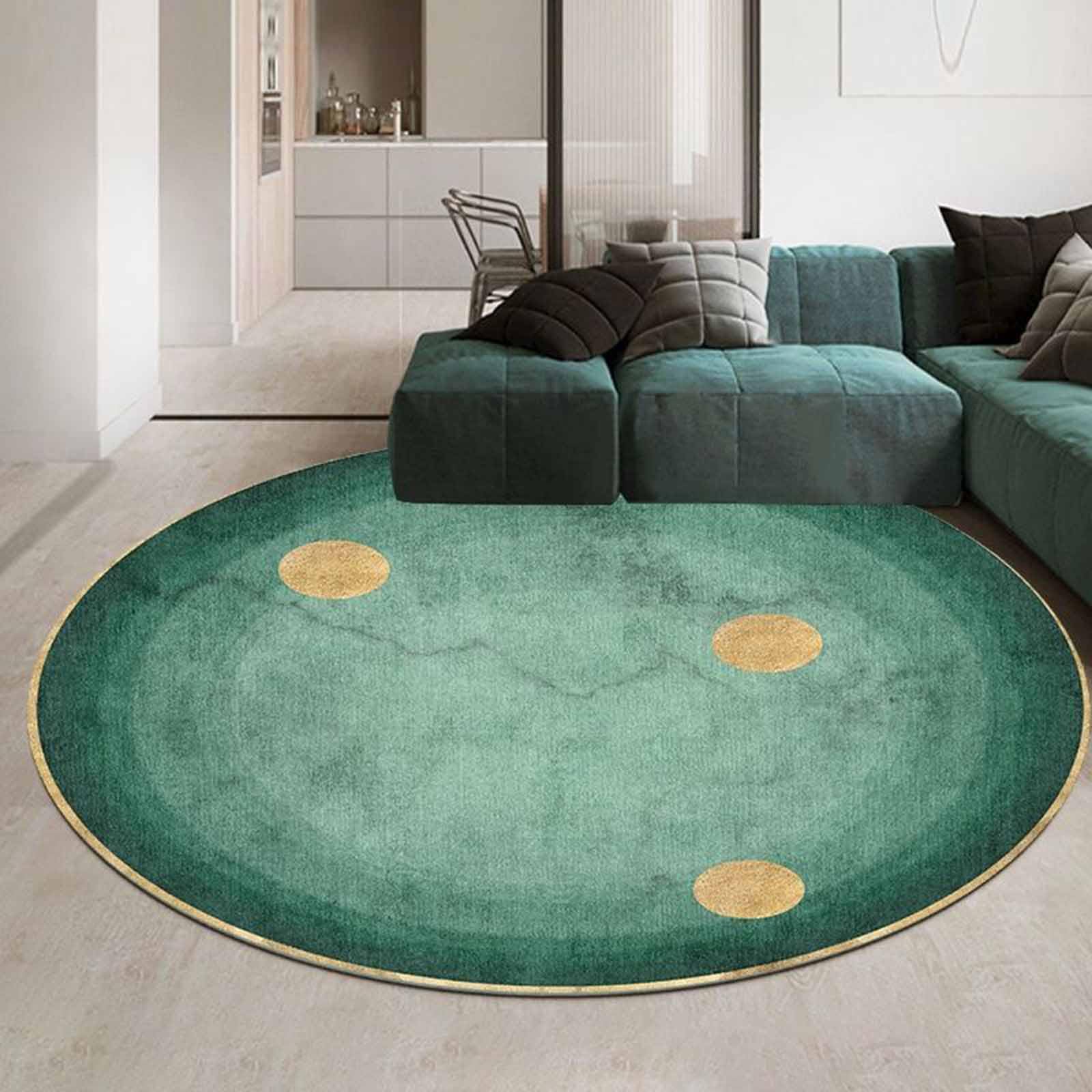 Alfombra piso al aire libre y salon moderno con texturas suaves de decoracion turquesa dorada