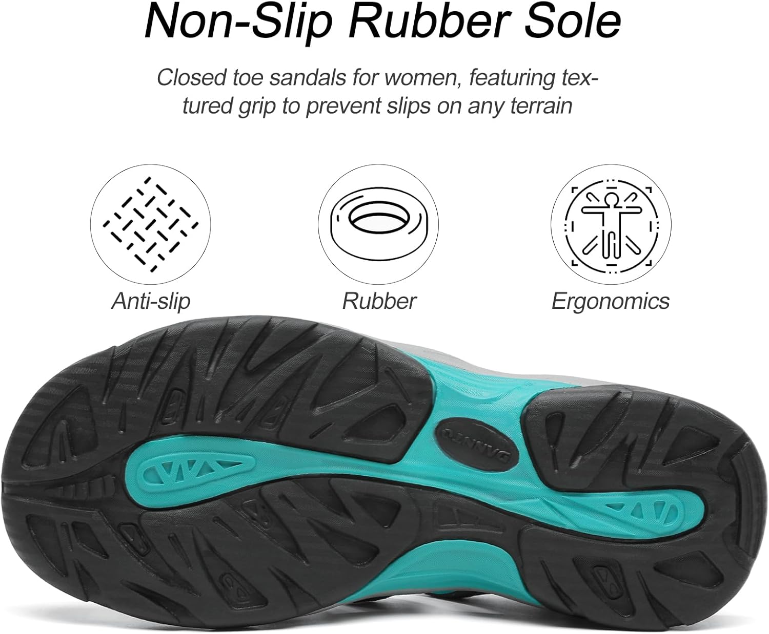 Women's Closed Toe Sport Hiking Sandals Athletic Walking Lightweight Water Shoes Summer Outdoor Beach Sandal