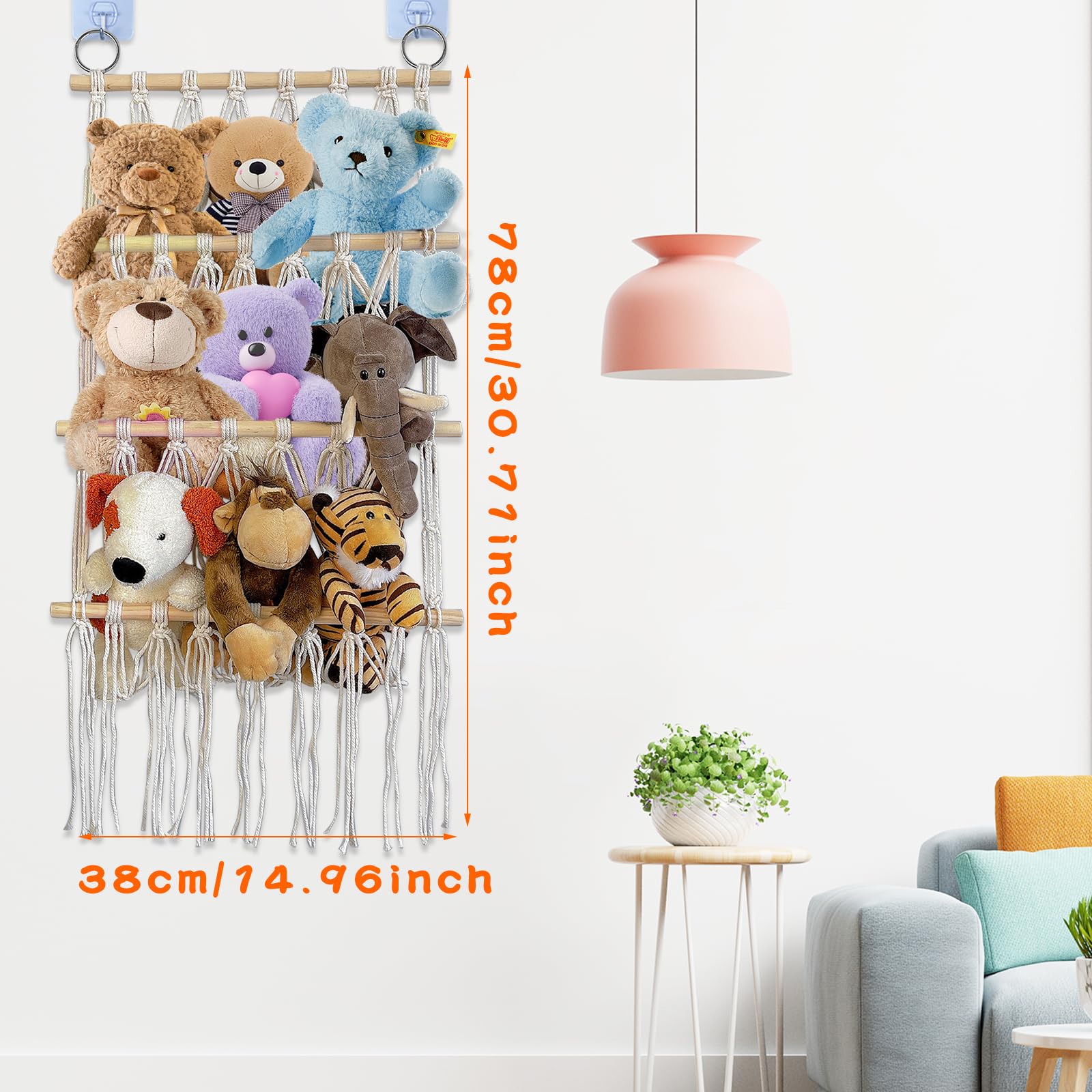 Organizador peluchess,Hamaca de Juguete,almacenaje peluchess,3 Capas Hamaca de Juguete para Animales de Peluche,Stuffed Animal Storage para Guardar Juguetes de peluchess