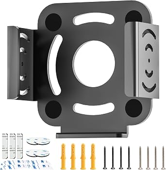 nymus for Mac mini M4/M4 Pro 2024 Under Desk or Wall Mount for Mac Studio Black Metal Holder with Anti-Scratch Pad Mac Mini Accessories